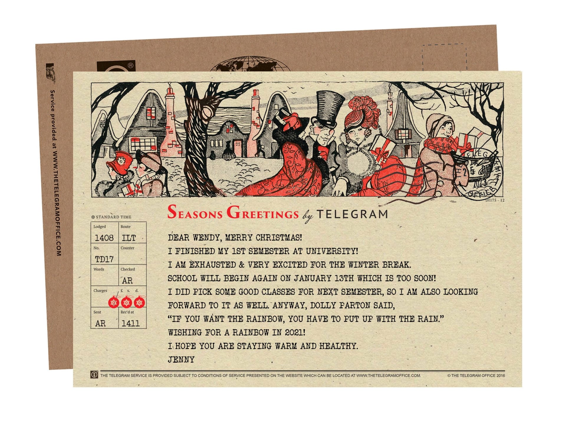 Send Greetings by Telegram - Victorian Christmas